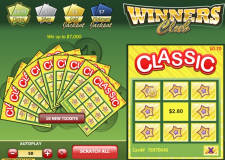 Play Winners Club Scratchcard now