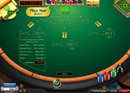 Play Caribbean Poker 888