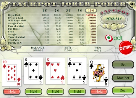 Jackpot Joker Poker game