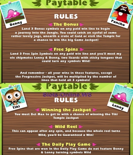 Tiki Temple Bonus Rules